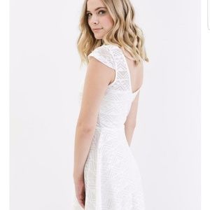 Fit & Flare Rowan White Chevron Dress